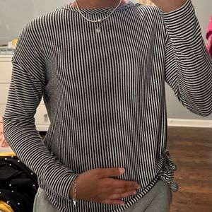 Dressy Striped Long Sleeve Top